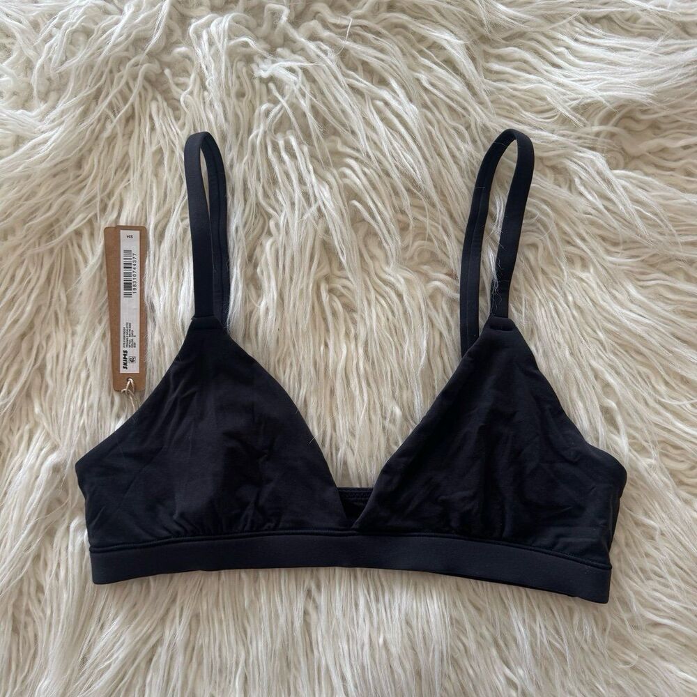 Skims Fits Everybody Triangle Bralette Onyx Size Small - Picture 4 of 8